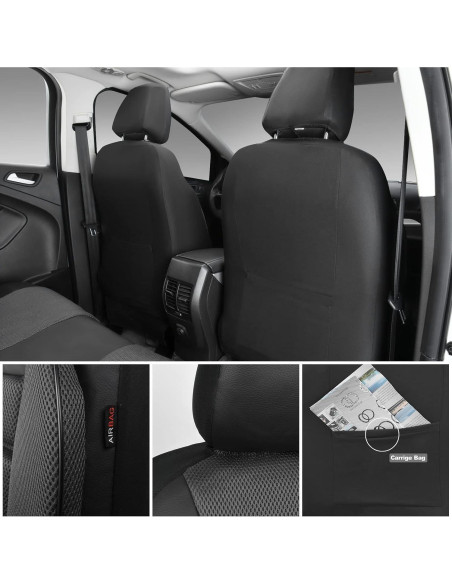 Fundas de Asiento de Coche CAR PASS zt-0010PU Gris Carbón