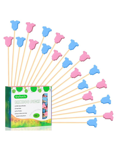 Palillos de cóctel Bambú 100 unidades Revelación de género