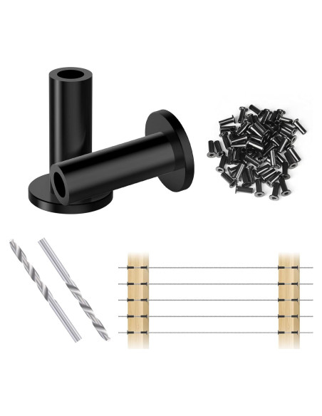 50 Manguitos Protectores Acero Inoxidable T316 Negros 1/8"