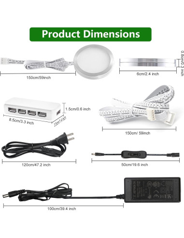 Luces Puck LED AIBOO RGBWW con Control Remoto - Paquete de 8