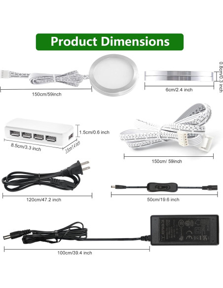 Luces Puck LED AIBOO RGBWW con Control Remoto - Paquete de 8