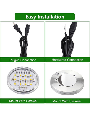 Luces Puck LED AIBOO RGBWW con Control Remoto - Paquete de 8