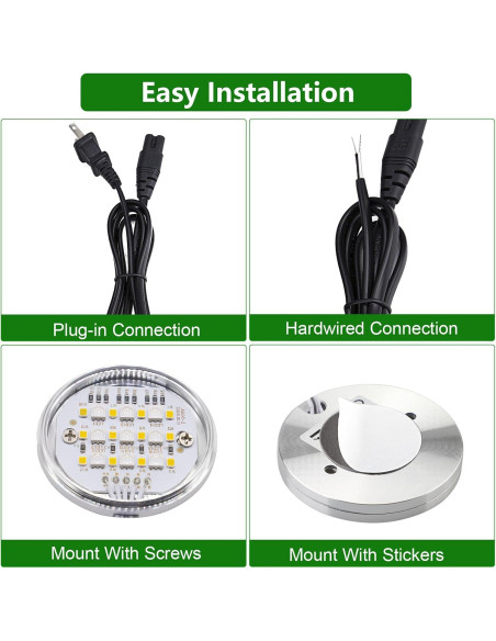 Luces Puck LED AIBOO RGBWW con Control Remoto - Paquete de 8