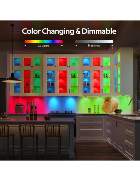 Luces Puck LED AIBOO RGBWW con Control Remoto - Paquete de 8