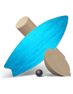 Tabla de Equilibrio Healfith de Madera Azul con Rodillo y Bola