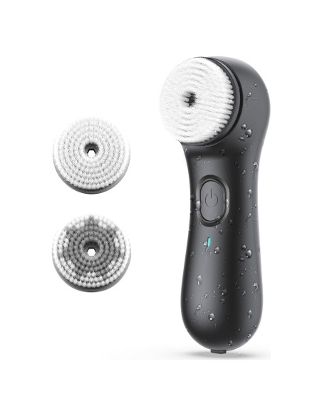 Cepillo Facial Eléctrico NagraCoola Negro - Impermeable, 2 Cabezas, 3 Velocidades