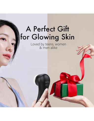 Cepillo Facial Eléctrico NagraCoola Negro - Impermeable, 2 Cabezas, 3 Velocidades