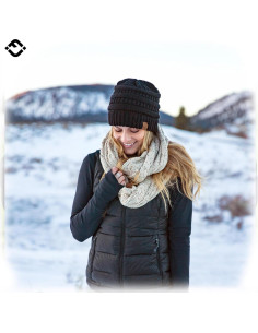 Bufanda Infinity de Punto de Cable Funky Junque - Mujer - Avena Confetti 2