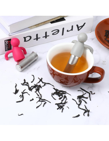 Infusor de Té Lusofie - Acero Inoxidable y Silicona - 2 Piezas