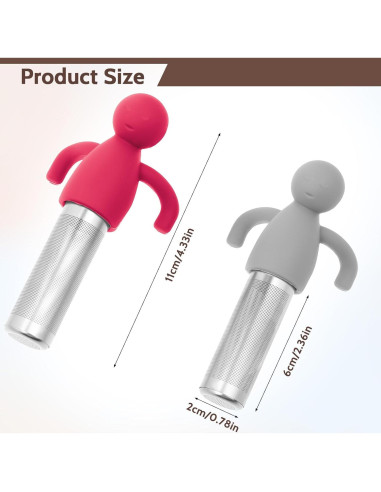 Infusor de Té Lusofie - Acero Inoxidable y Silicona - 2 Piezas