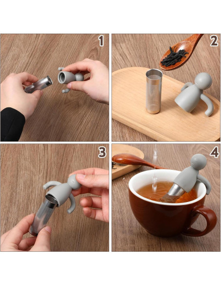 Infusor de Té Lusofie - Acero Inoxidable y Silicona - 2 Piezas