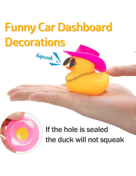 Accesorios de Coche Patos de Goma Rosa Wonuu - Decoración Divertida