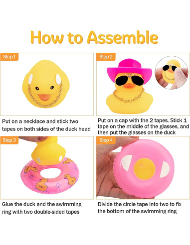 Accesorios de Coche Patos de Goma Rosa Wonuu - Decoración Divertida