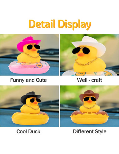 Accesorios de Coche Patos de Goma Rosa Wonuu - Decoración Divertida
