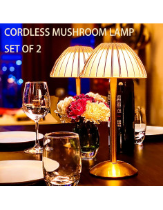 Juego de 2 lámparas de mesa LED TIMEGOA con batería 1600 mAh 2