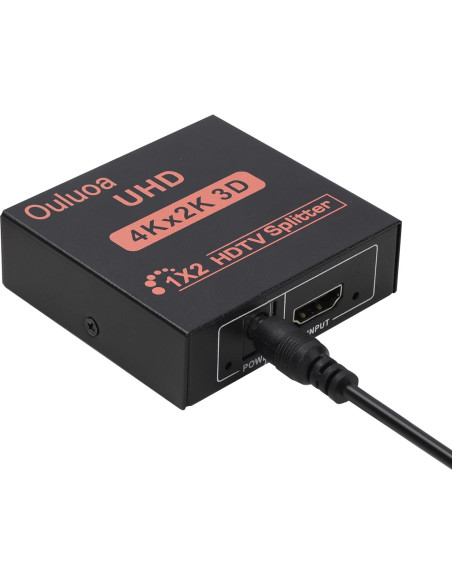 Divisor HDMI 1 en 2 Salidas 4K@30Hz Ouluoa con Adaptador
