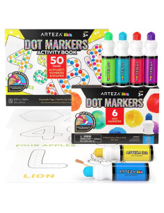 Marcadores Lavables Arteza Kids con Libro de Actividades 50 Páginas