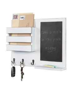 Organizador de correo y llaves MyGift blanco vintage pared
