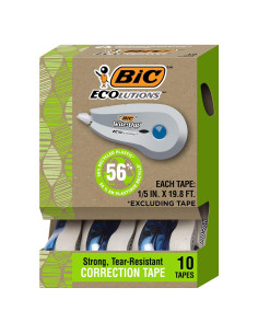 Cinta Correctora BIC Ecolutions Wite-Out, Paquete de 10, 6.04m