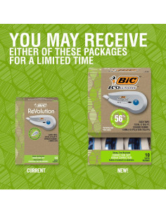 Cinta Correctora BIC Ecolutions Wite-Out, Paquete de 10, 6.04m 2