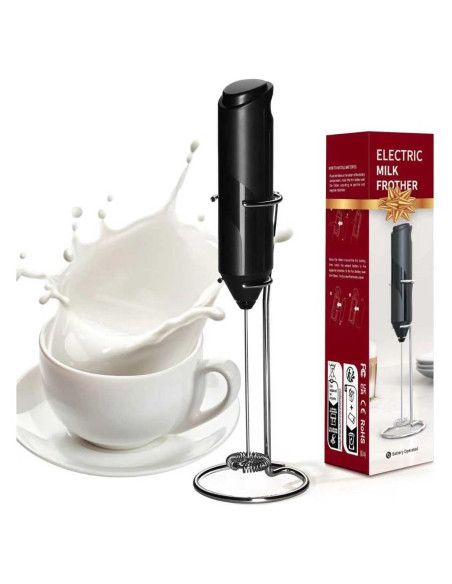 Espumador de Leche Simple Deluxe a Batería con Soporte Inoxidable