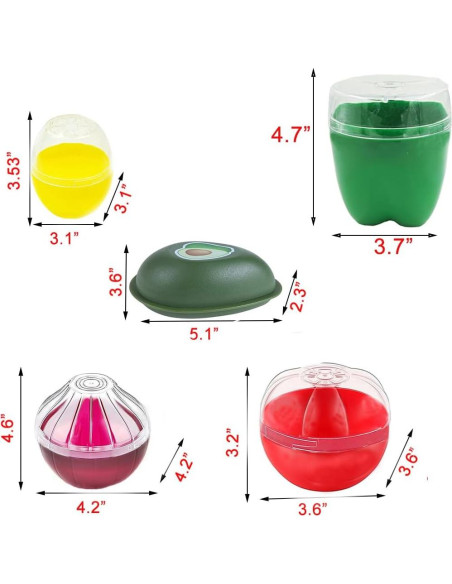 Set de 5 Contenedores de Almacenamiento yamesu - Frutas y Verduras