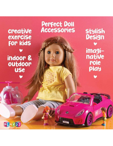 Coche Convertible Rosa Play22 con Luces y Sonido - Set Completo