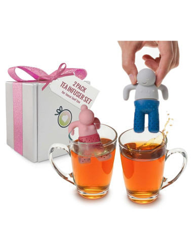 Conjunto de Infusores de Té DecorChiq CuTea - Silicona Rosa y Azul