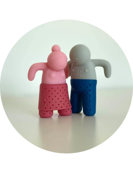 Conjunto de Infusores de Té DecorChiq CuTea - Silicona Rosa y Azul