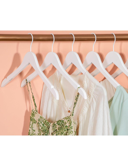 Perchas de Madera Blanca TOPIA HANGER - 10 Unidades CT06W