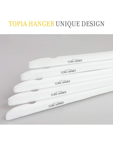 Perchas de Madera Blanca TOPIA HANGER - 10 Unidades CT06W