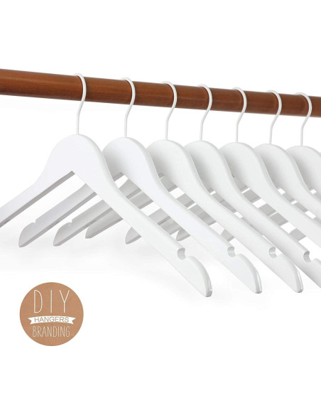 Perchas de Madera Blanca TOPIA HANGER - 10 Unidades CT06W
