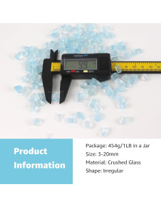 Vidrio Luminiscente Triturado LePe 454g Azul Claro 3-20mm 2