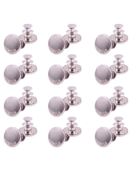 12 Botones de Reemplazo Instantáneo Ajustables Z094 para Pantalones