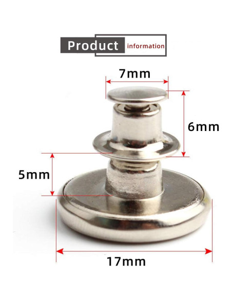 12 Botones de Reemplazo Instantáneo Ajustables Z094 para Pantalones