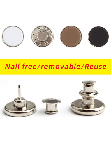 12 Botones de Reemplazo Instantáneo Ajustables Z094 para Pantalones