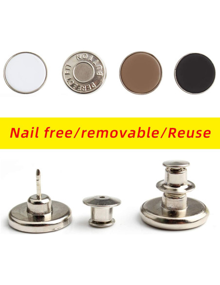 12 Botones de Reemplazo Instantáneo Ajustables Z094 para Pantalones