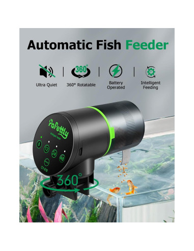 Dispensador Automático de Comida para Peces Papettly 200ml
