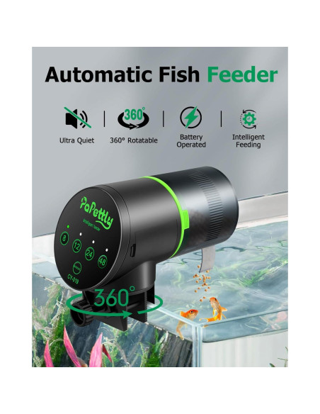 Dispensador Automático de Comida para Peces Papettly 200ml