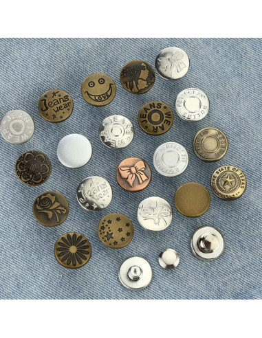 12 Botones de Reemplazo Instantáneo Ajustables Z094 para Pantalones