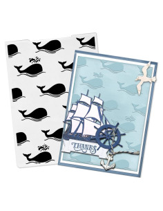 Carpeta de Embossing Ballena Oceánica Glodecart 14.5x10.4 cm