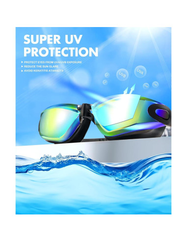 Gafas de natación NSSIW para adultos - Antivaho y sin fugas