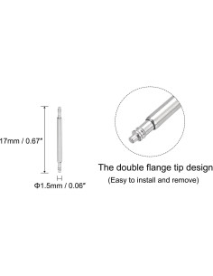 Pasadores de Resorte para Reloj uxcell 17mm Acero Inoxidable 8 PCS 2