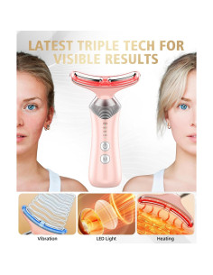 Masajeador Facial 9-en-1 LED Rosa - Terapia de Luz Roja 2