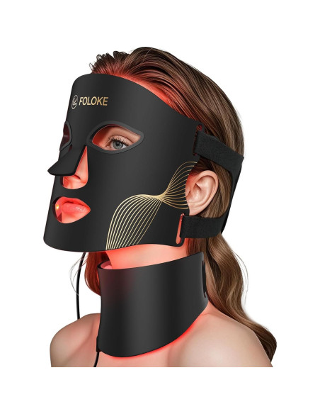 Máscara de Terapia de Luz LED FOLOKE para Cuidado de la Piel