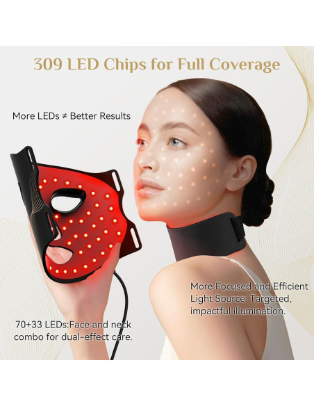 Máscara de Terapia de Luz LED FOLOKE para Cuidado de la Piel