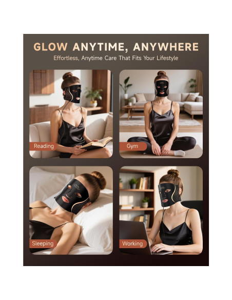 Máscara de Terapia de Luz Roja KYDJ LED 7 Colores Antienvejecimiento