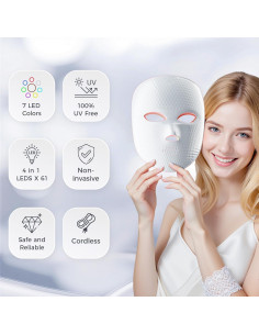 Máscara de Terapia de Luz Roja ONLUKY LED Recargable USB 2