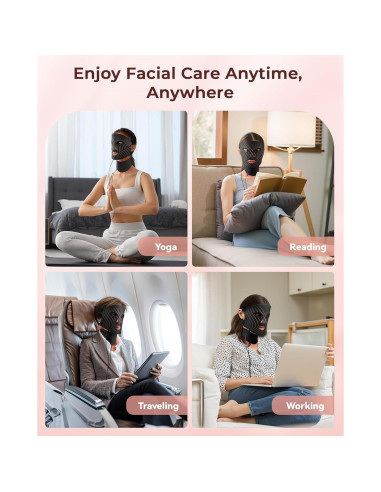 Máscara Facial LED Tinkoola Terapia de Luz Negra 24.9x19.8cm