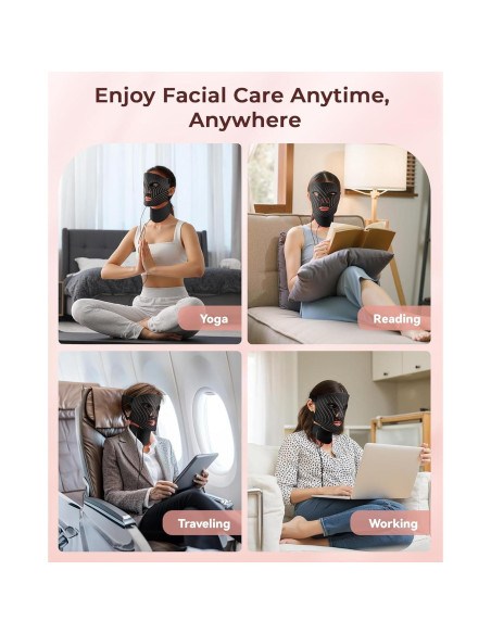 Máscara Facial LED Tinkoola Terapia de Luz Negra 24.9x19.8cm